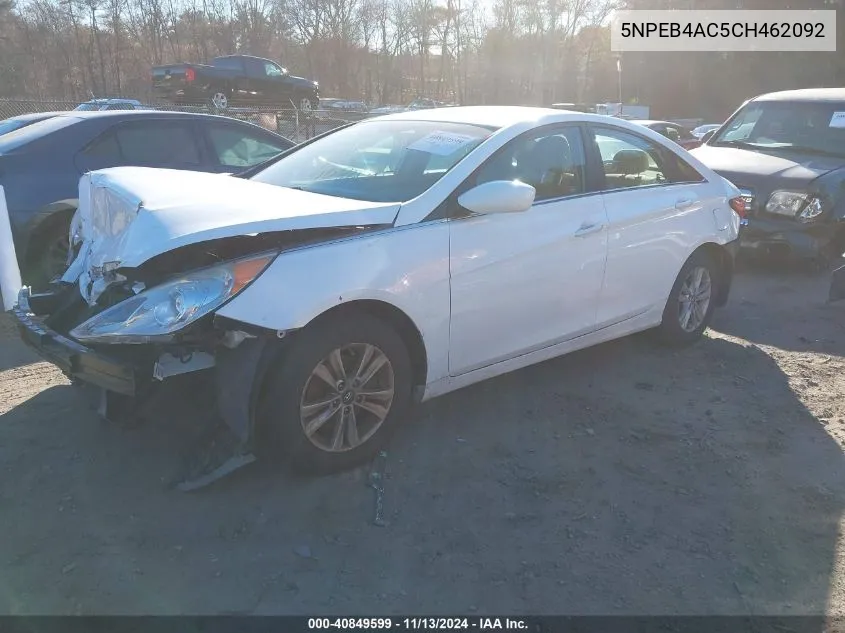 2012 Hyundai Sonata Gls VIN: 5NPEB4AC5CH462092 Lot: 40849599