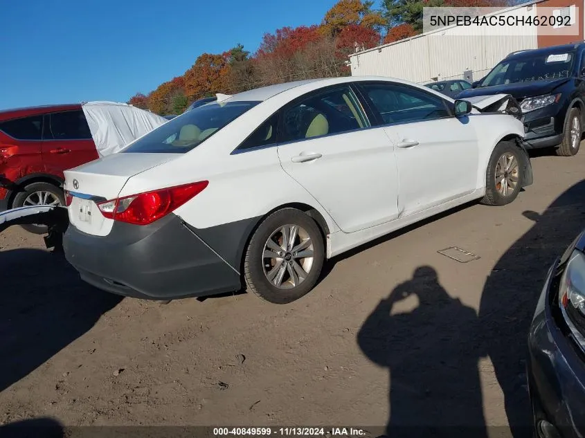 2012 Hyundai Sonata Gls VIN: 5NPEB4AC5CH462092 Lot: 40849599