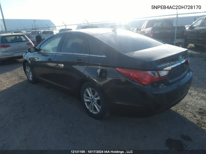 2013 Hyundai Sonata Gls VIN: 5NPEB4AC2DH728170 Lot: 12131108