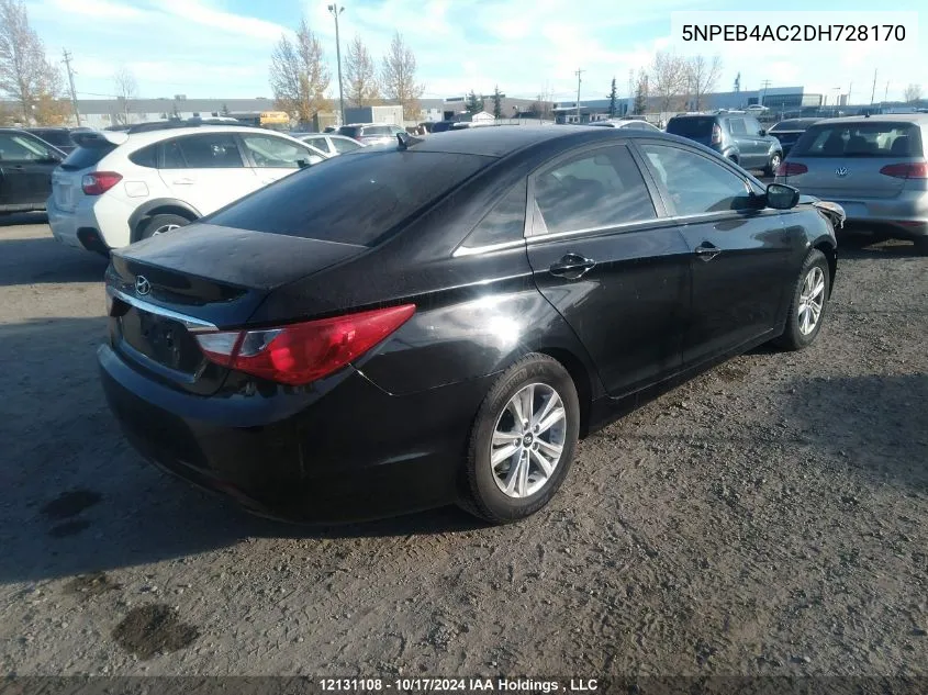 2013 Hyundai Sonata Gls VIN: 5NPEB4AC2DH728170 Lot: 12131108