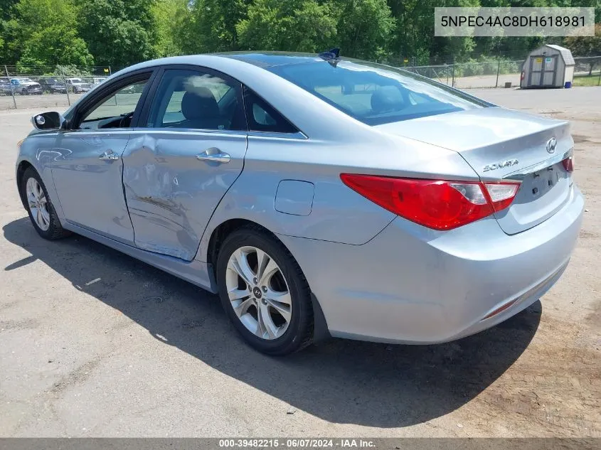 2013 Hyundai Sonata Limited VIN: 5NPEC4AC8DH618981 Lot: 39482215