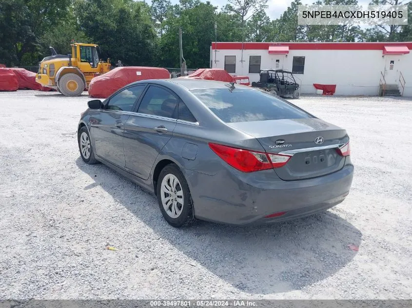 2013 Hyundai Sonata Gls VIN: 5NPEB4ACXDH519405 Lot: 39497801