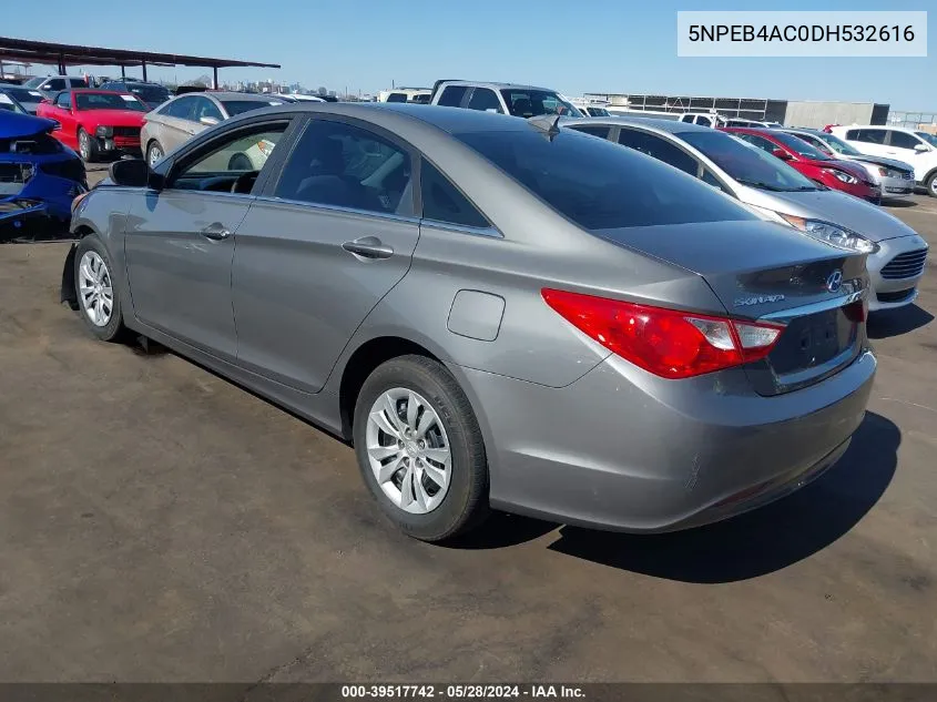 2013 Hyundai Sonata Gls VIN: 5NPEB4AC0DH532616 Lot: 39517742