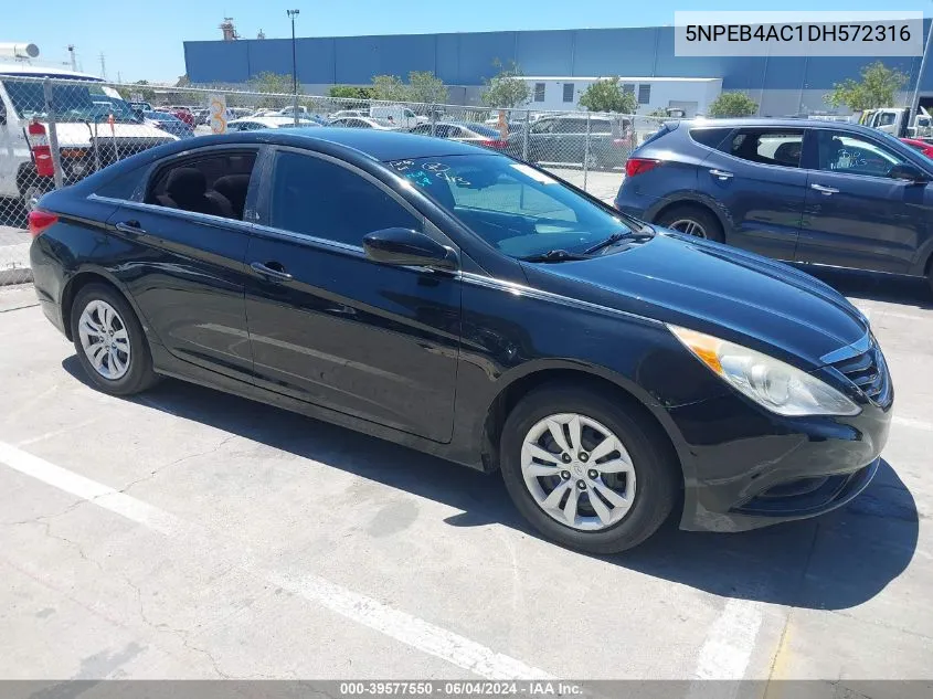 2013 Hyundai Sonata Gls VIN: 5NPEB4AC1DH572316 Lot: 39577550