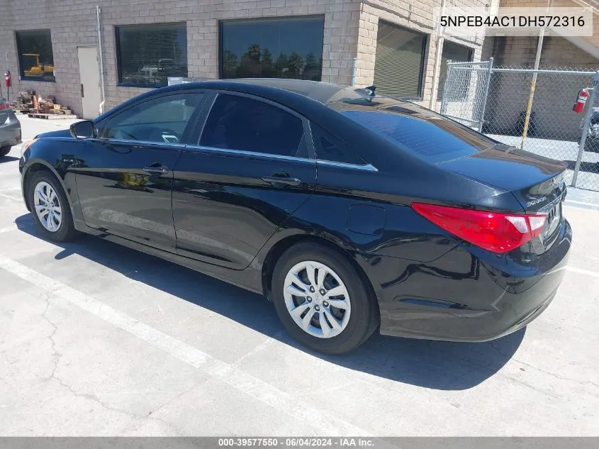 2013 Hyundai Sonata Gls VIN: 5NPEB4AC1DH572316 Lot: 39577550