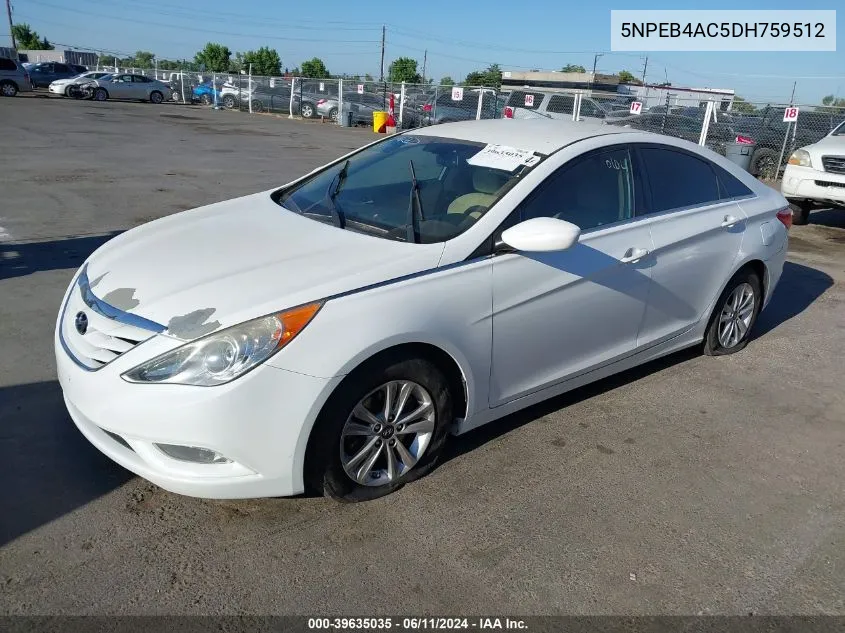 2013 Hyundai Sonata Gls VIN: 5NPEB4AC5DH759512 Lot: 39635035