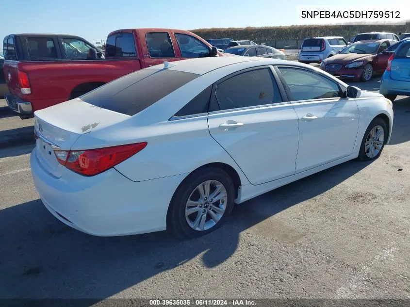 5NPEB4AC5DH759512 2013 Hyundai Sonata Gls