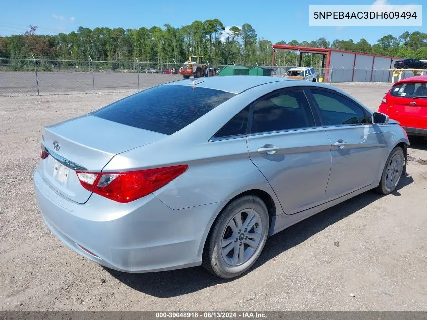 2013 Hyundai Sonata Gls VIN: 5NPEB4AC3DH609494 Lot: 39648918