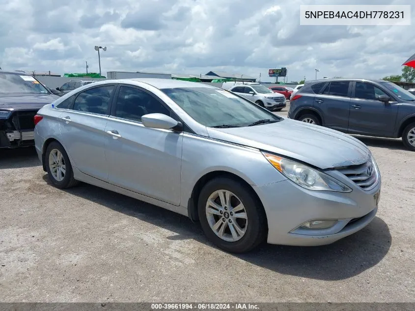 2013 Hyundai Sonata Gls VIN: 5NPEB4AC4DH778231 Lot: 39661994