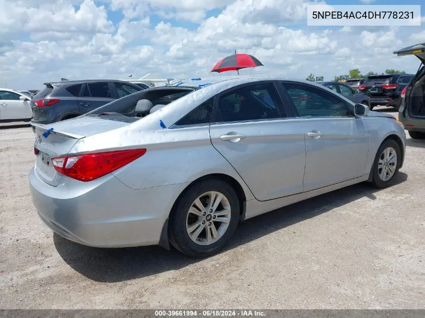 5NPEB4AC4DH778231 2013 Hyundai Sonata Gls