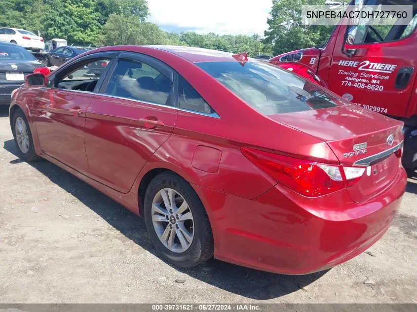 2013 Hyundai Sonata Gls VIN: 5NPEB4AC7DH727760 Lot: 39731621