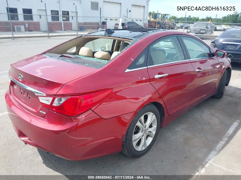 2013 Hyundai Sonata Limited VIN: 5NPEC4AC8DH616325 Lot: 39850042