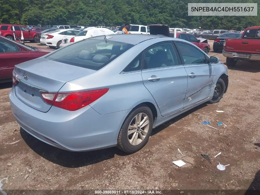 2013 Hyundai Sonata Gls VIN: 5NPEB4AC4DH551637 Lot: 39869011