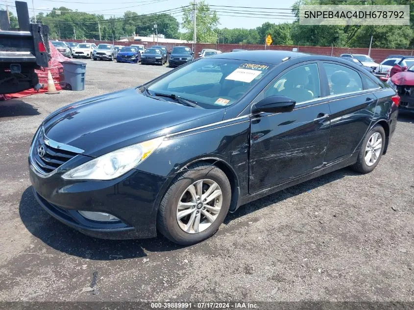 2013 Hyundai Sonata Gls VIN: 5NPEB4AC4DH678792 Lot: 39889991