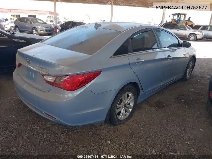 2013 Hyundai Sonata Gls VIN: 5NPEB4AC9DH752577 Lot: 39907496