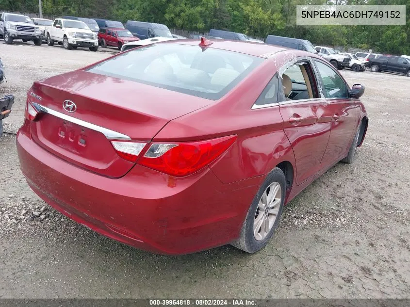 2013 Hyundai Sonata Gls VIN: 5NPEB4AC6DH749152 Lot: 39954818