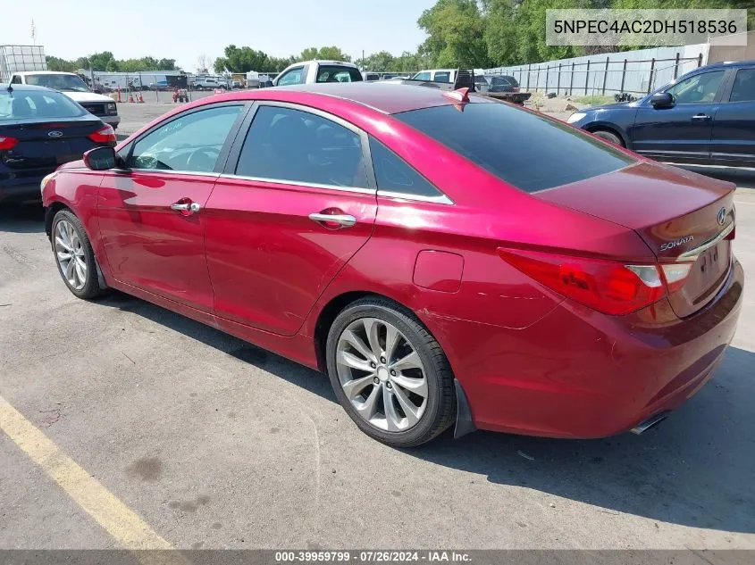 2013 Hyundai Sonata Se VIN: 5NPEC4AC2DH518536 Lot: 39959799