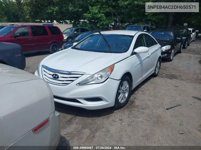 2013 Hyundai Sonata Gls VIN: 5NPEB4AC2DH650571 Lot: 39960067