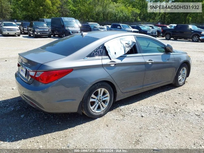 2013 Hyundai Sonata Gls VIN: 5NPEB4AC5DH531932 Lot: 39967310