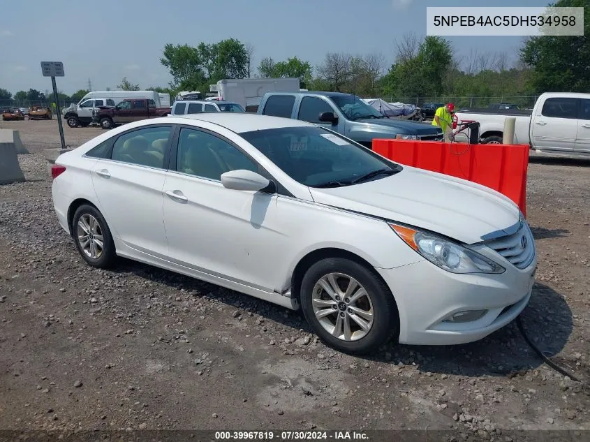 2013 Hyundai Sonata Gls VIN: 5NPEB4AC5DH534958 Lot: 39967819