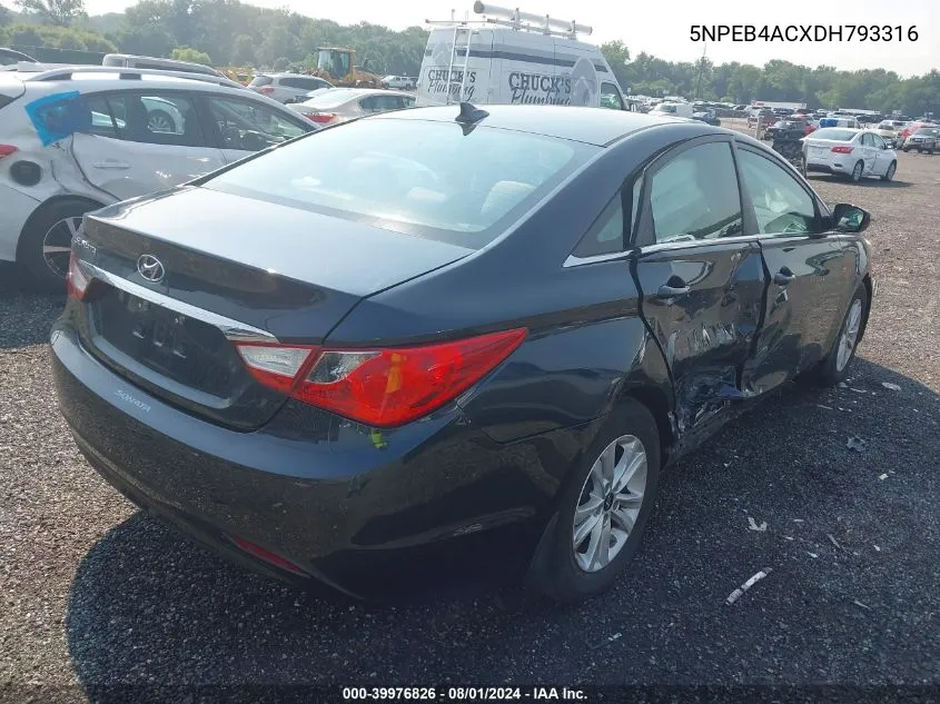 5NPEB4ACXDH793316 2013 Hyundai Sonata Gls