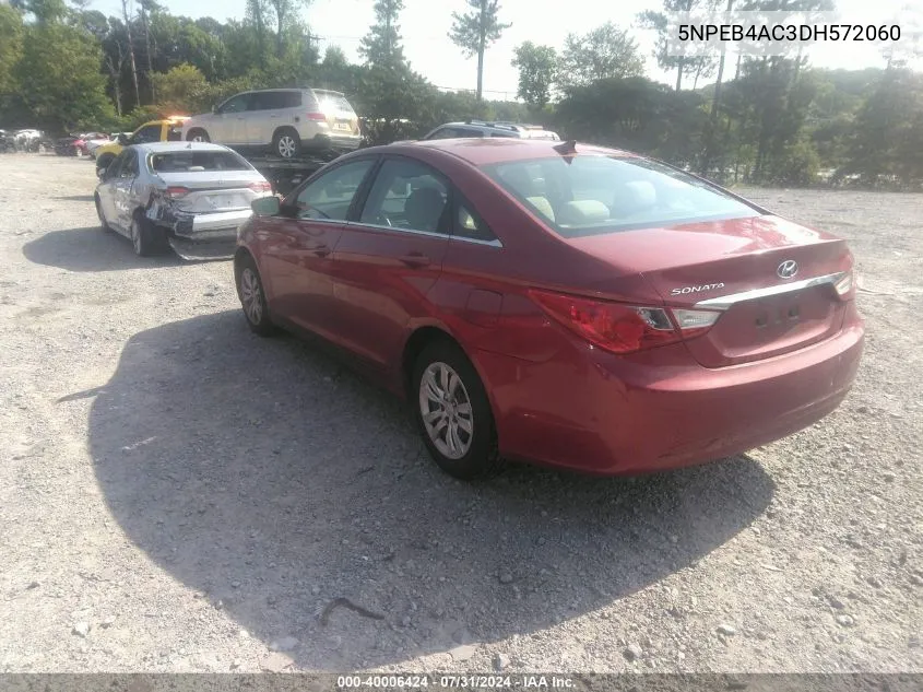 2013 Hyundai Sonata Gls VIN: 5NPEB4AC3DH572060 Lot: 40006424