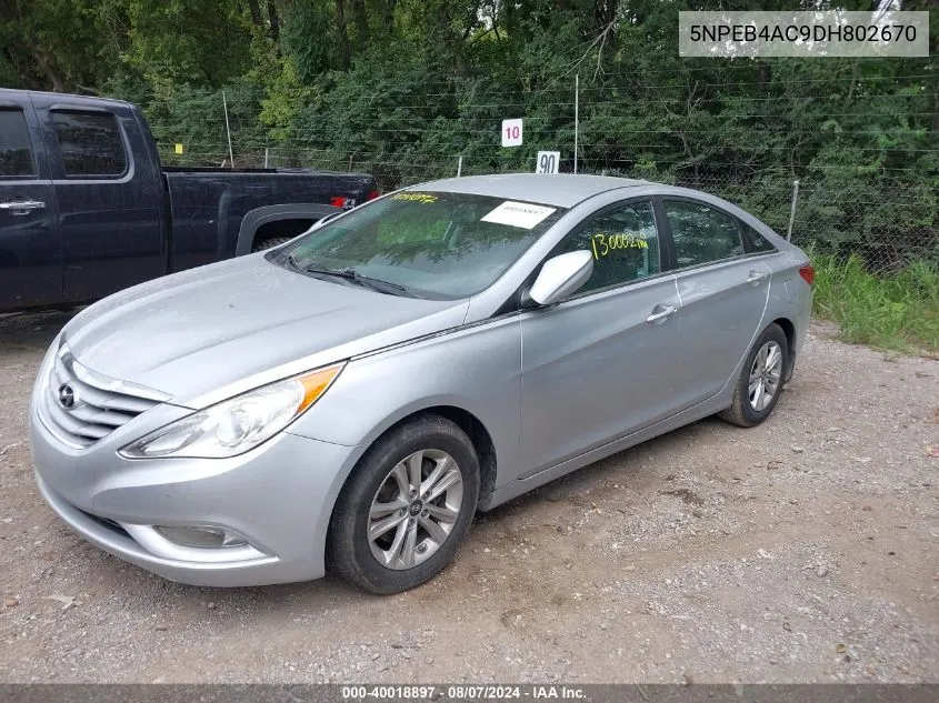 2013 Hyundai Sonata Gls VIN: 5NPEB4AC9DH802670 Lot: 40018897