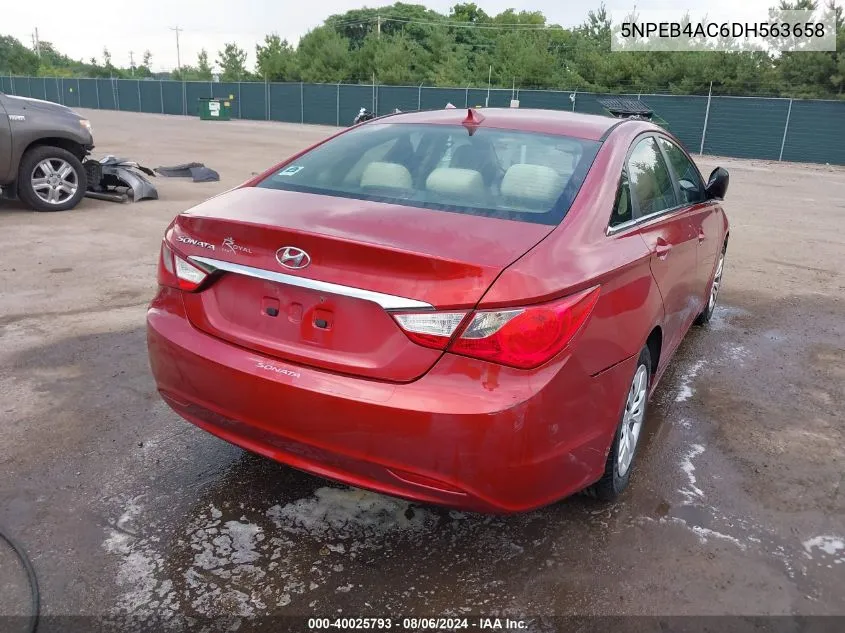 2013 Hyundai Sonata Gls VIN: 5NPEB4AC6DH563658 Lot: 40025793