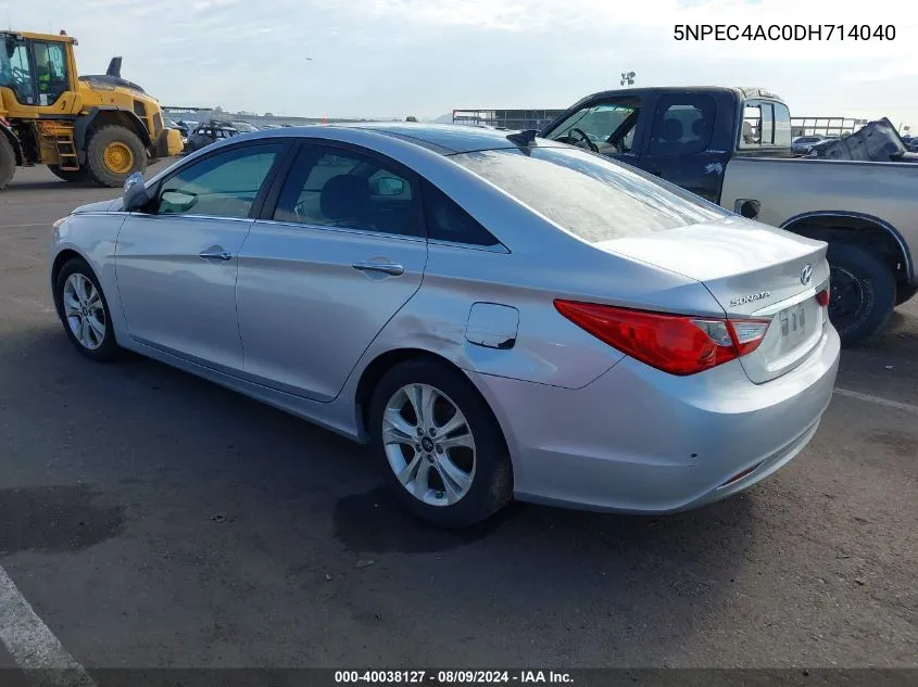 2013 Hyundai Sonata Limited VIN: 5NPEC4AC0DH714040 Lot: 40038127