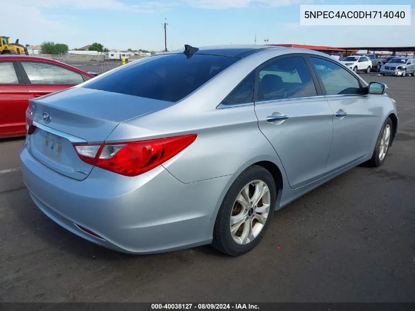 2013 Hyundai Sonata Limited VIN: 5NPEC4AC0DH714040 Lot: 40038127