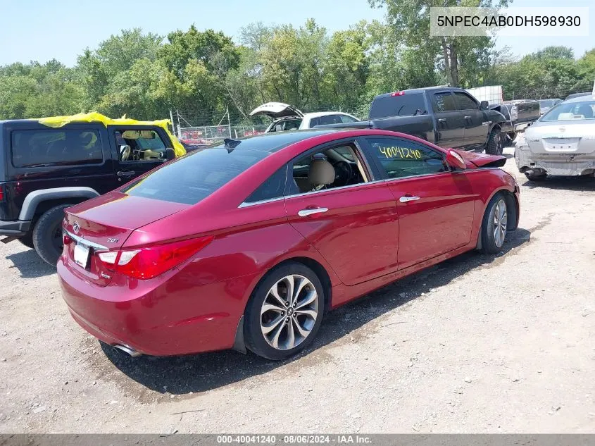 2013 Hyundai Sonata Limited 2.0T VIN: 5NPEC4AB0DH598930 Lot: 40041240