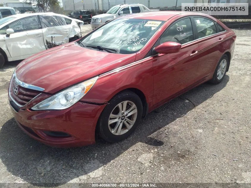 2013 Hyundai Sonata Gls VIN: 5NPEB4AC0DH675145 Lot: 40066700