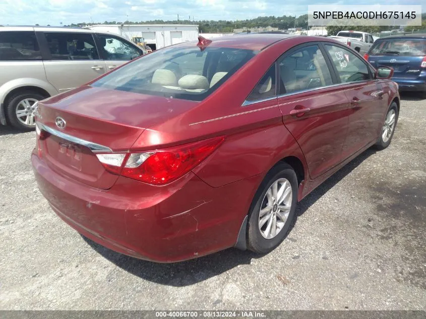 2013 Hyundai Sonata Gls VIN: 5NPEB4AC0DH675145 Lot: 40066700