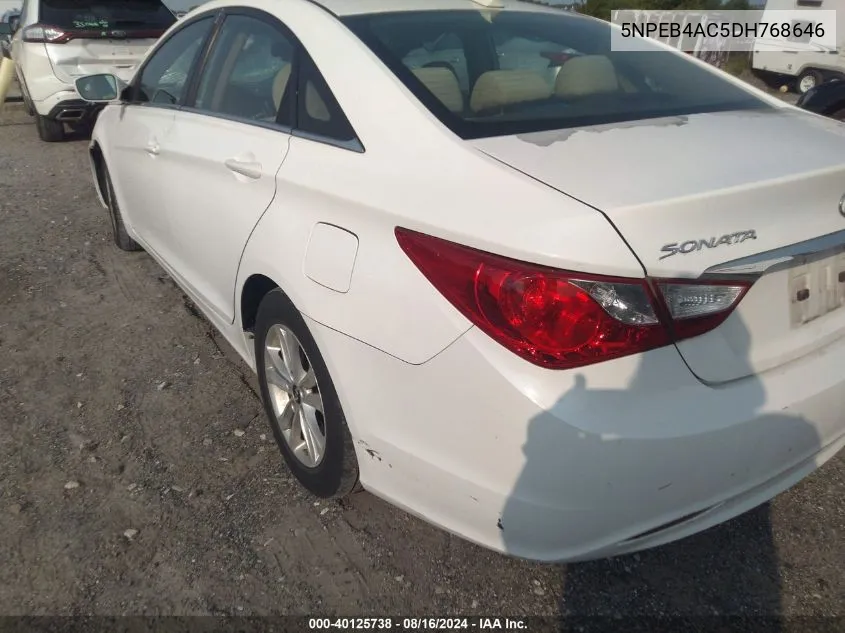 2013 Hyundai Sonata Gls VIN: 5NPEB4AC5DH768646 Lot: 40125738