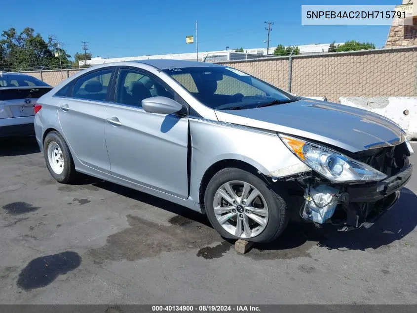 2013 Hyundai Sonata Gls VIN: 5NPEB4AC2DH715791 Lot: 40134900