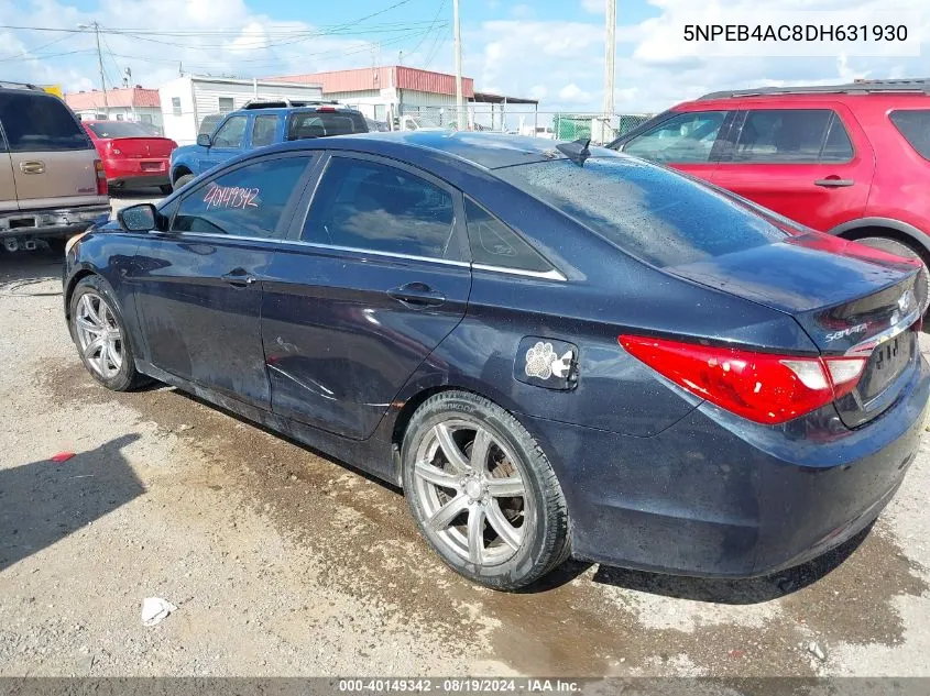 2013 Hyundai Sonata Gls VIN: 5NPEB4AC8DH631930 Lot: 40149342