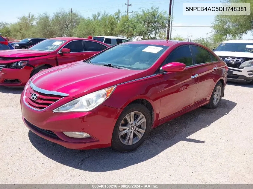 2013 Hyundai Sonata Gls VIN: 5NPEB4AC5DH748381 Lot: 40150216