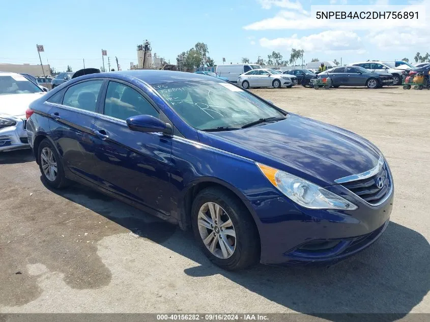 2013 Hyundai Sonata Gls VIN: 5NPEB4AC2DH756891 Lot: 40156282