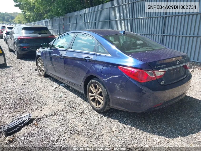 2013 Hyundai Sonata Gls VIN: 5NPEB4AC9DH802734 Lot: 40184629