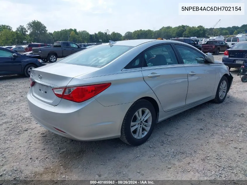 2013 Hyundai Sonata Gls VIN: 5NPEB4AC6DH702154 Lot: 40185563