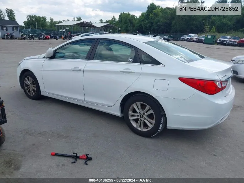 2013 Hyundai Sonata Gls VIN: 5NPEB4AC2DH725852 Lot: 40186255