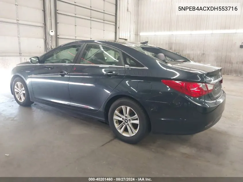 2013 Hyundai Sonata Gls VIN: 5NPEB4ACXDH553716 Lot: 40201460