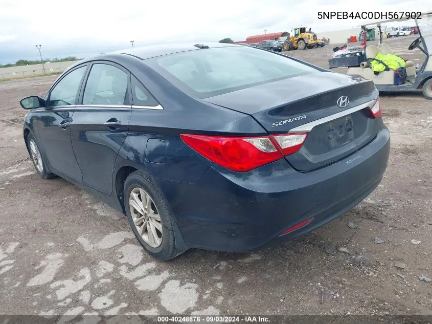 2013 Hyundai Sonata Gls VIN: 5NPEB4AC0DH567902 Lot: 40248876