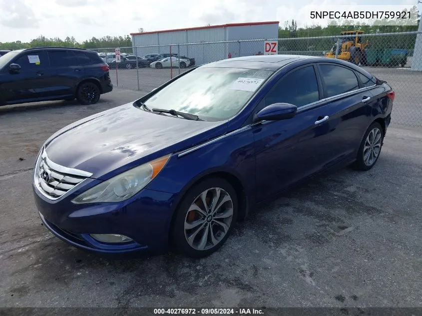 2013 Hyundai Sonata Se/Limited VIN: 5NPEC4AB5DH759921 Lot: 40276972