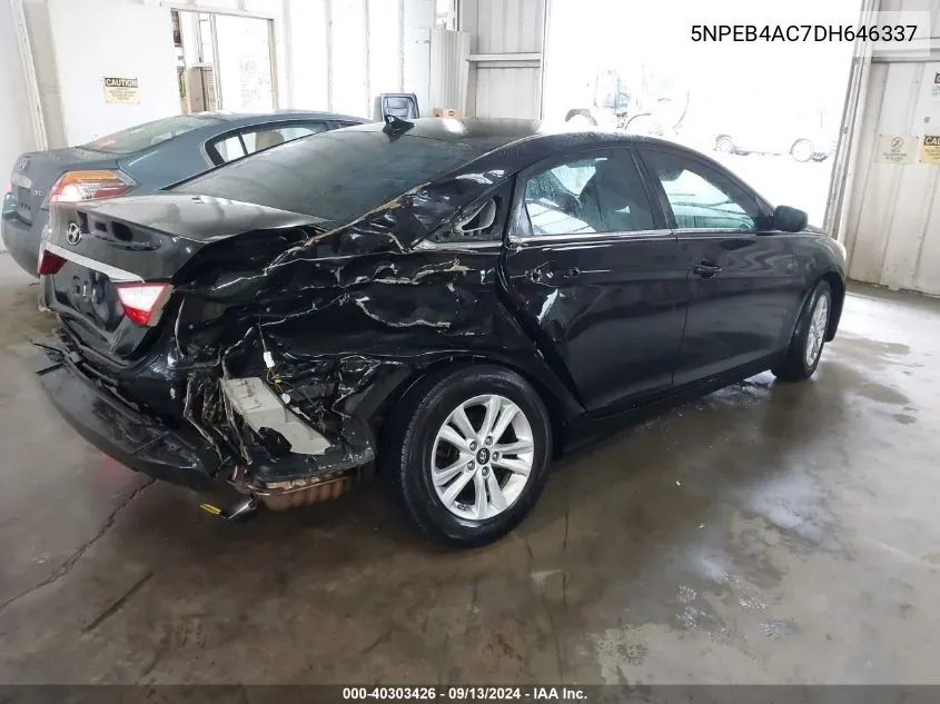 2013 Hyundai Sonata Gls VIN: 5NPEB4AC7DH646337 Lot: 40303426