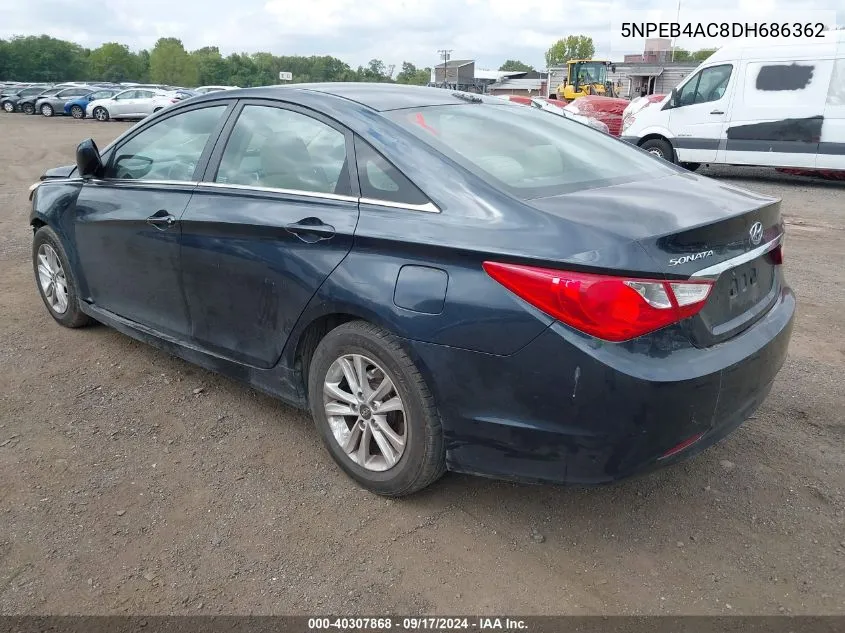 2013 Hyundai Sonata Gls VIN: 5NPEB4AC8DH686362 Lot: 40307868