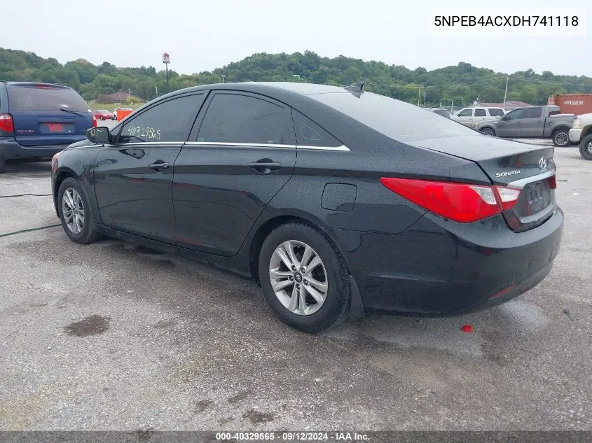 2013 Hyundai Sonata Gls VIN: 5NPEB4ACXDH741118 Lot: 40329565