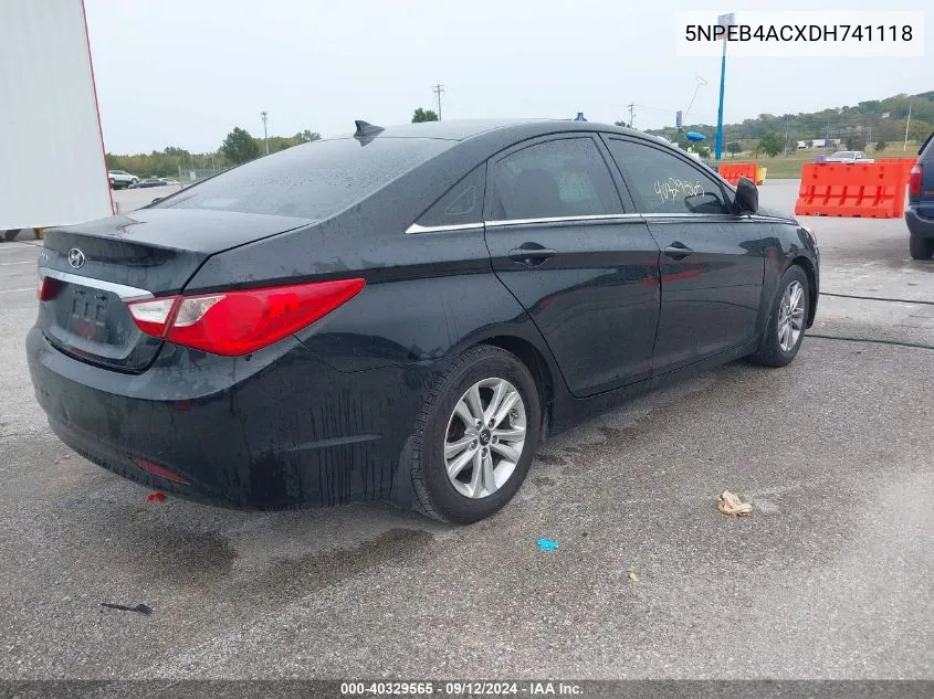 5NPEB4ACXDH741118 2013 Hyundai Sonata Gls