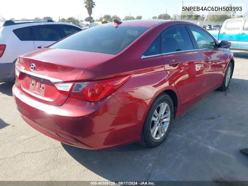 2013 Hyundai Sonata Gls VIN: 5NPEB4AC6DH503993 Lot: 40359128