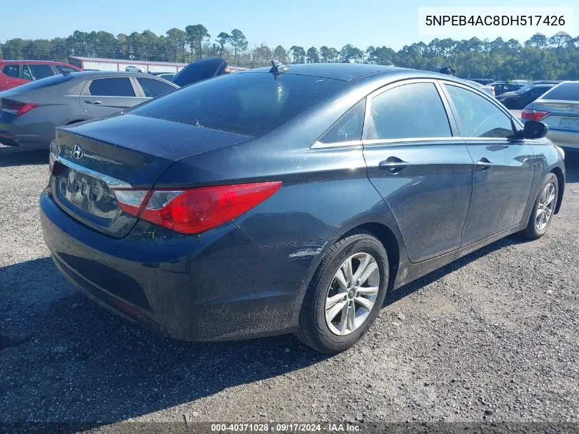 2013 Hyundai Sonata Gls VIN: 5NPEB4AC8DH517426 Lot: 40371028